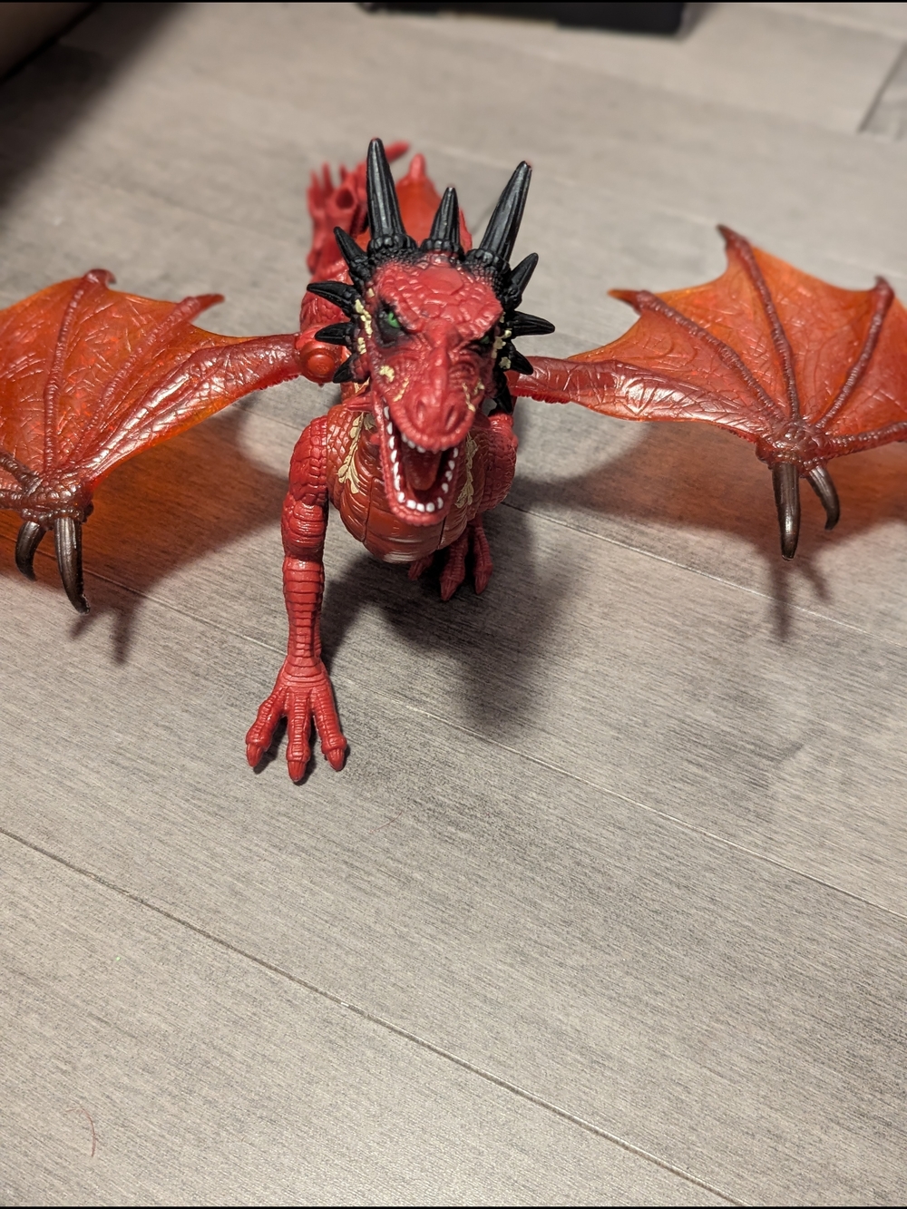 HTF Rare Vintage Mattel 1994 Light Up Roaring Orange Red Drahon Works 12" X 7"
